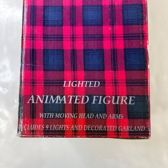 Lighted Animated Santa Figure On Ladder With Moving Arms Head Garland Decoration - Picture 9 of 13